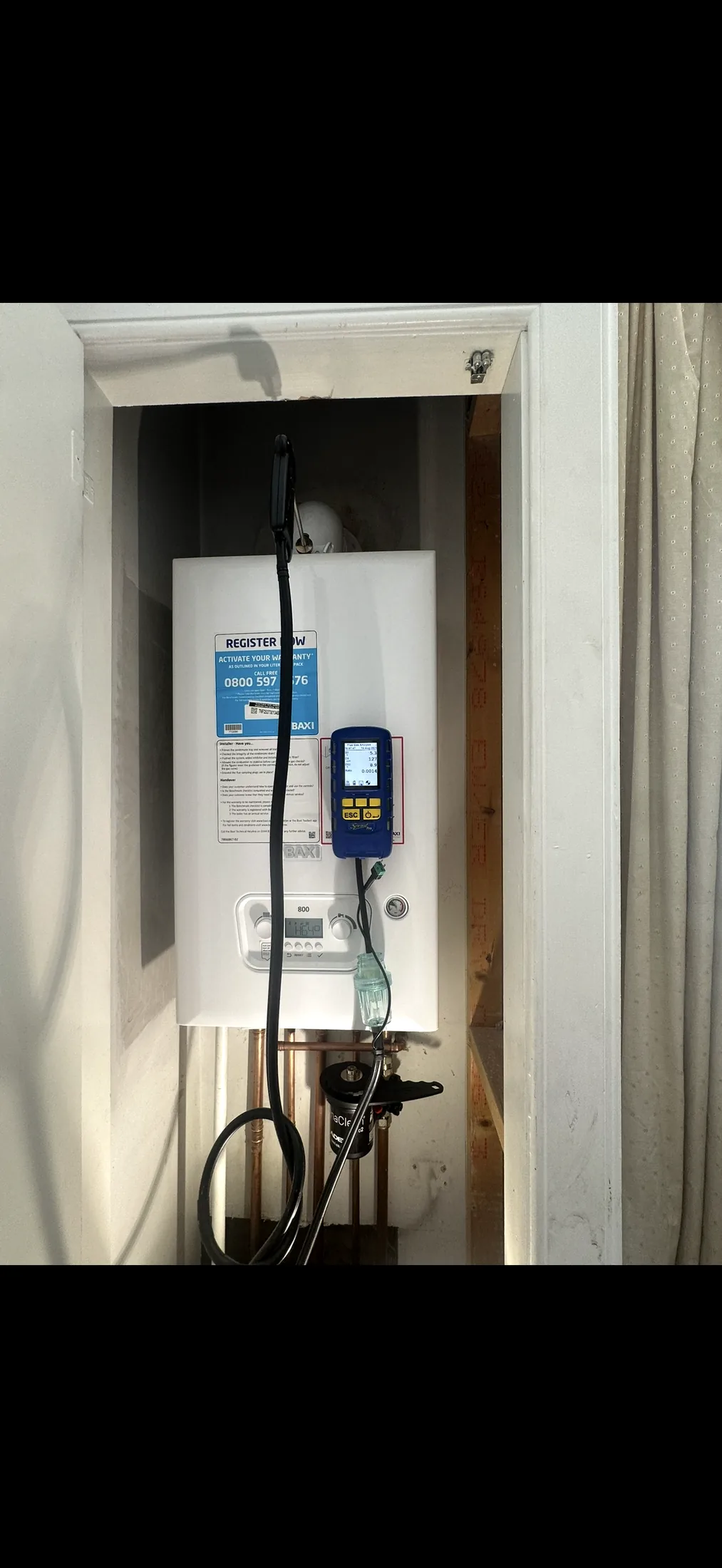 Gas Safe boiler installation with new pipework
