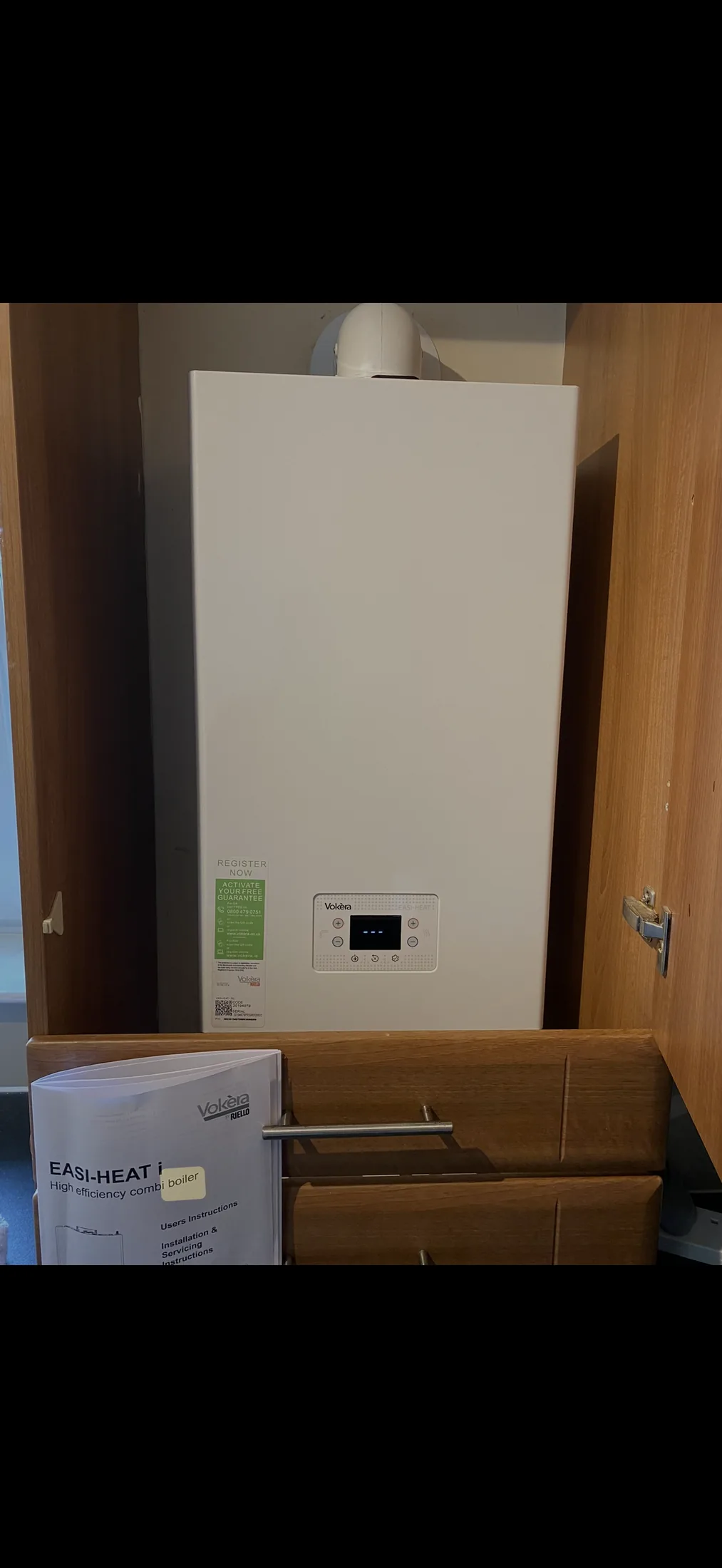 Boiler installation showing clean copper pipework