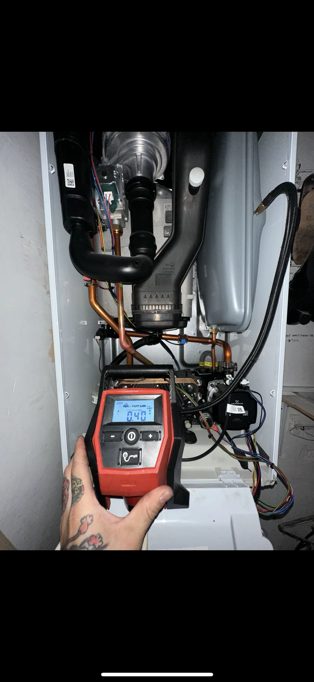 Boiler service complete, ready for handover