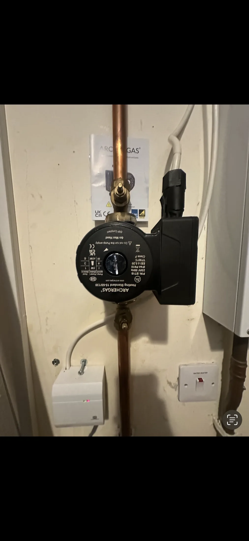 Power flush equipment connected to heating system