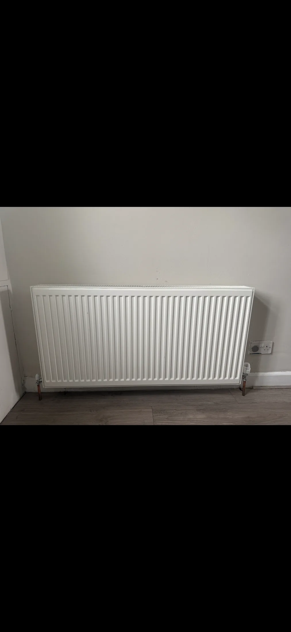 Radiator pipework prepared for fit
